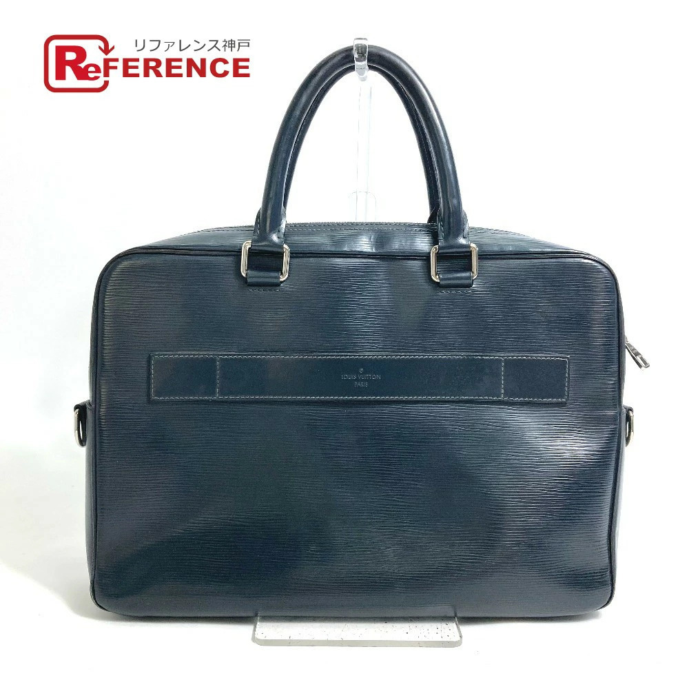 LOUIS VUITTON Epi Porte Documents Business Bag Handbag Tote Blue Nuit Navy Blue